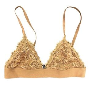 Pepper Everyday‎ Lace Triangle Bralette Tan Size Medium